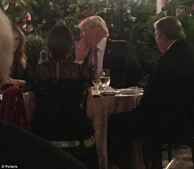 Trump had dinner with family and friends at Mar-a-Lago