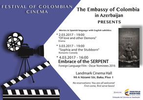 Baku will host the Columbian film festival.