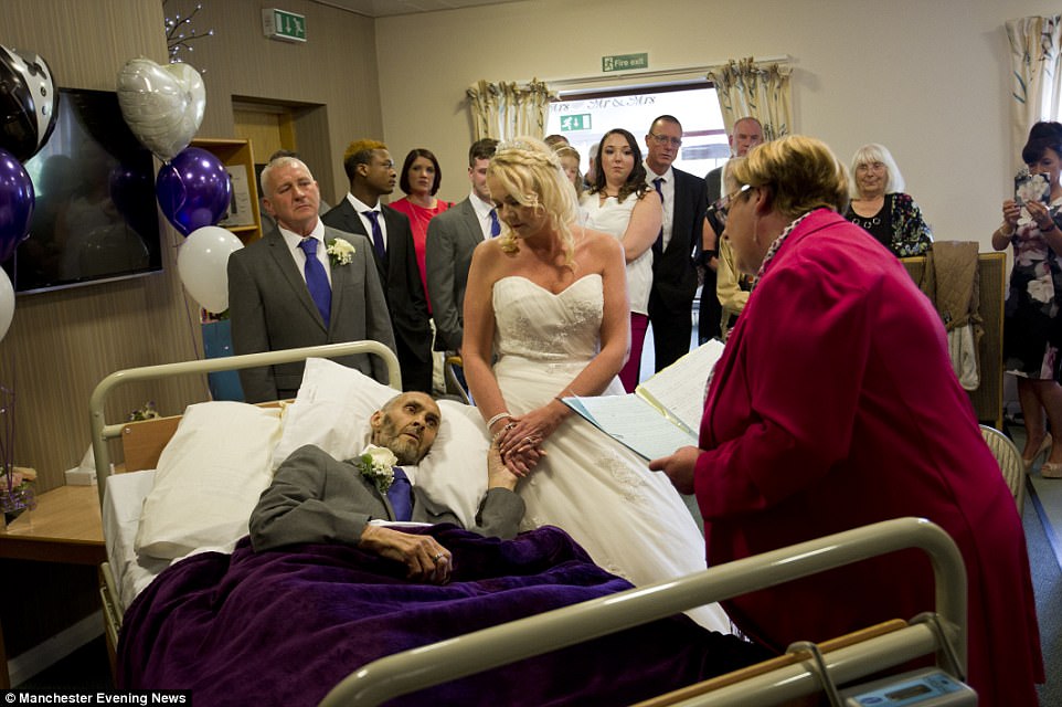 Cancer man married with his fiancee in hospital