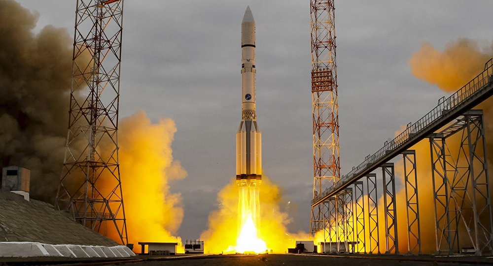 Russian rocket with US satellite lifts off into space
