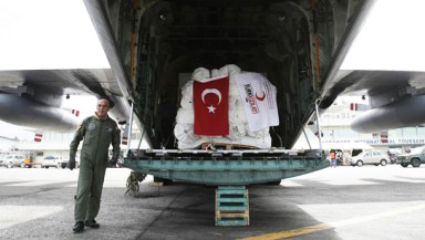 Turkish aid agency sends food aid to families