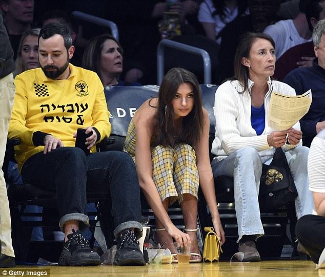 Sexy model Ratajkowski at LA Lakers game -
