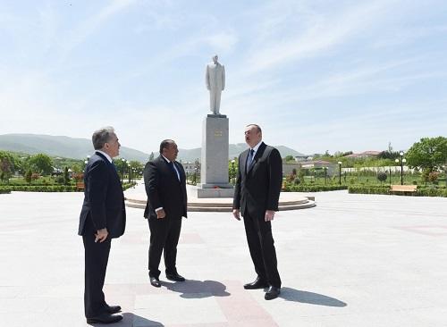 President Ilham Aliyev arrives in Khizi district