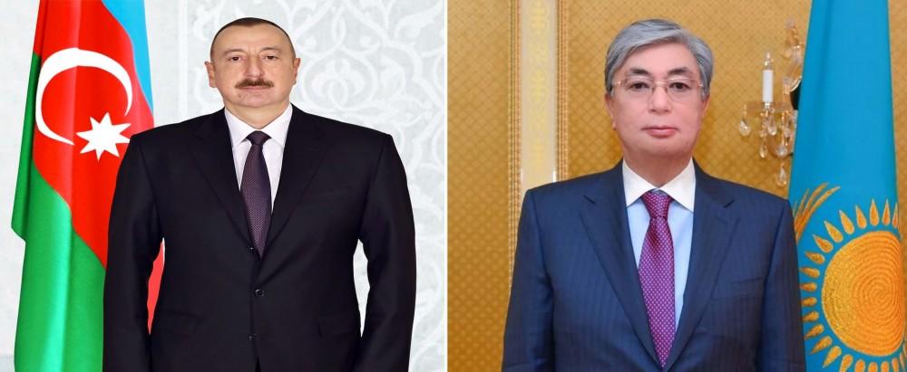 President Ilham Aliyev congratulates Kazakh counterpart