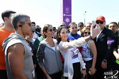 Arzu Aliyeva attends Baku Marathon 2019