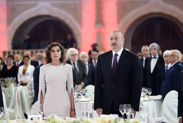 Ilham Aliyev and his spouse take an official reception  -