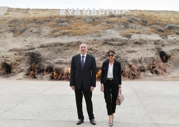 İlham Əliyev və xanımı Yanardağda - Foto