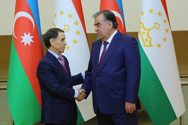 Azerbaijani PM Novruz Mammadov meets with Tajik President