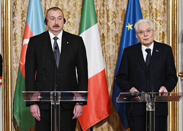 Əliyev və Mattarella mətbuata bəyanatla çıxış edirlər