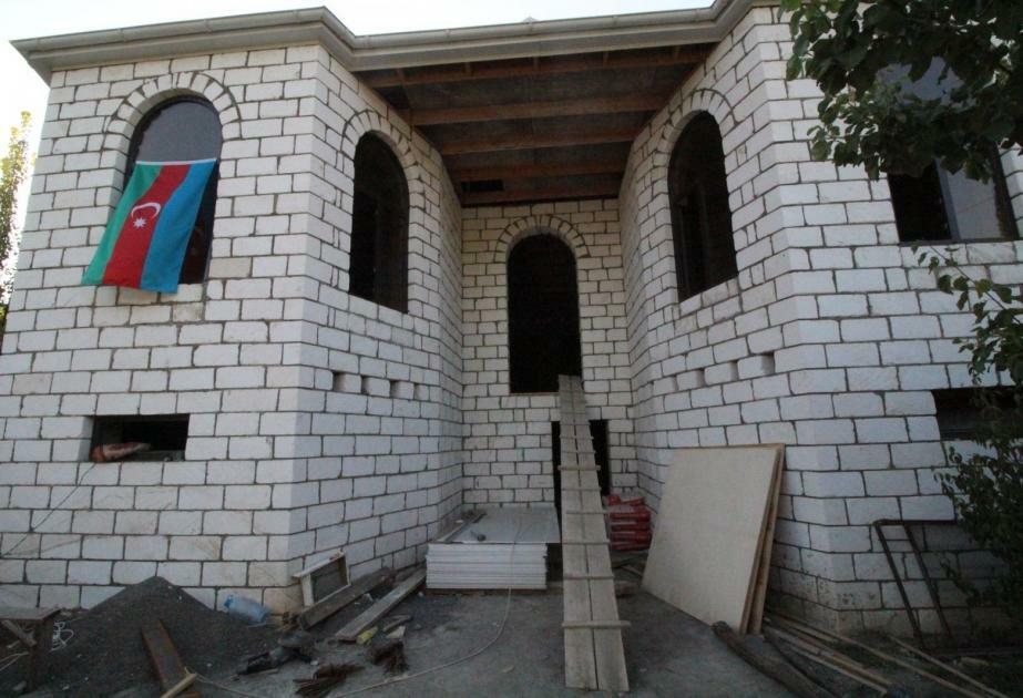 Şəhid mayorun yarımçıq qalmış evi təmir edilir - Foto