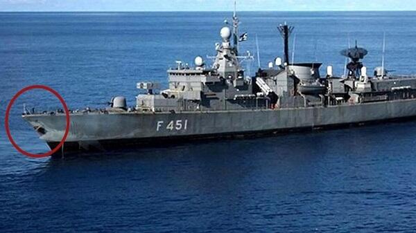 Turkish frigate blew on Greek ship -