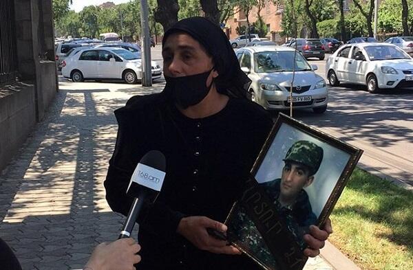 A protest of soldiers` mothers in Echmiadzin