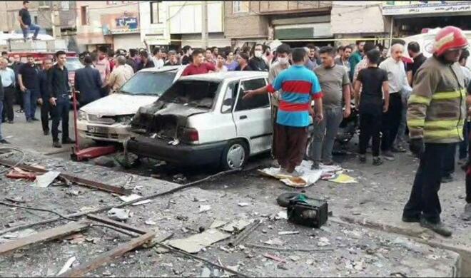 تهران‌دا بمبا قوراشدیریلمیش آوتوموبیل پارتلادی