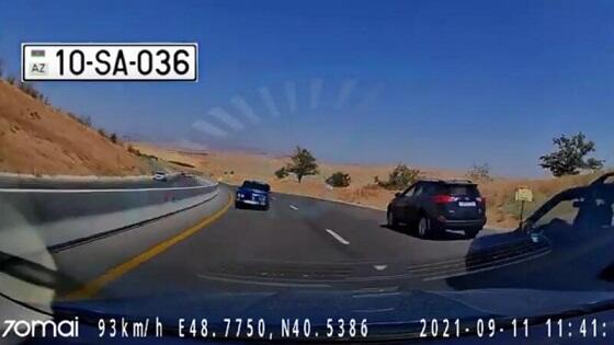 Bakı-Şamaxı yolunda dəhşətli an - Video