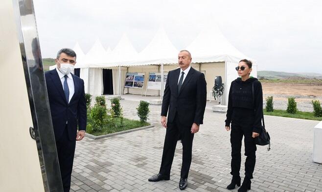 Azerbaijani president, first lady in Fuzuli -