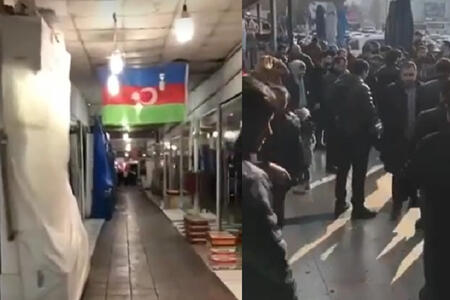 Bakıda ticarət mərkəzində etiraz: mağazalar bağlandı - Video