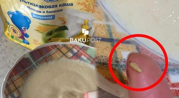 "Nestle" uşaq qidasından qurd çıxdı - Video