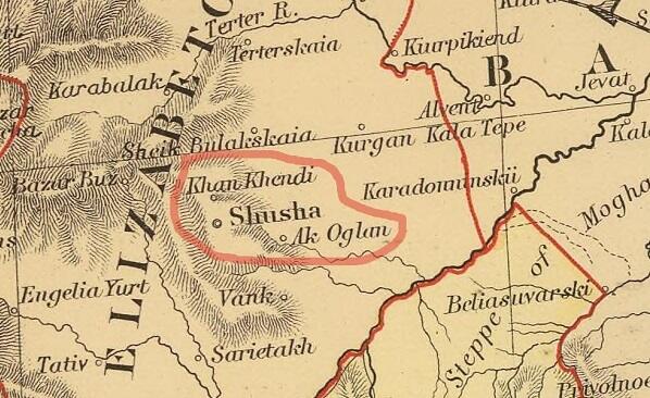 Stanford's map of 1901: Khankendi -