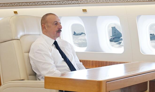 Serbiya qırıcıları Prezidentin təyyarəsini belə müşayiət etdi - Video