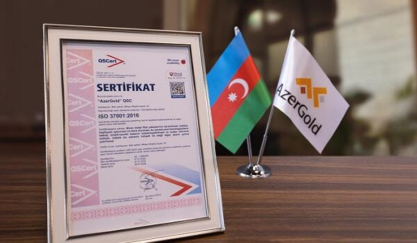 AzerGold QSC beynəlxalq standart üzrə daha bir sertifikat aldı