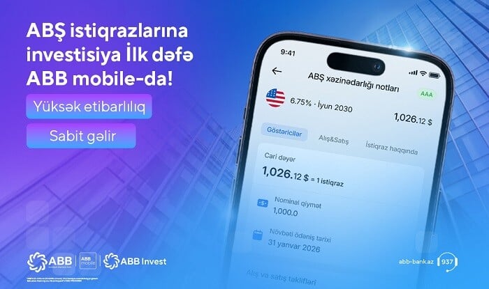ABB mobile tətbiqində ABŞ istiqrazlarına investisiya imkanı!