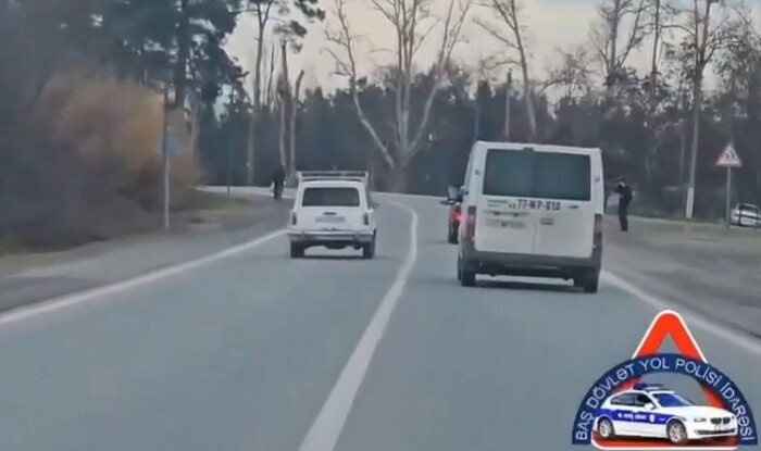 Sərxoş sürücü yolda təhlükə yaratdı - Anbaan video