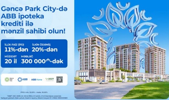 ABB-nin ipoteka krediti ilə "Gəncə Park City"də mənzil sahibi olun!