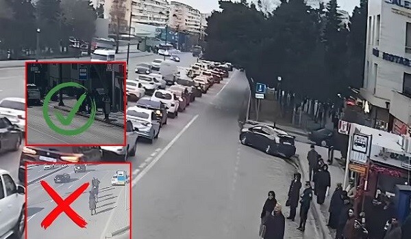 Yolun hərəkət hissəsində dayanmağın təhlükəsi - Video
