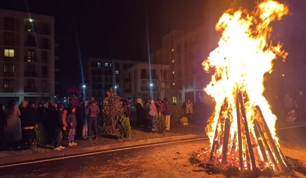 Ağdamda ilk bayram tonqalı qalandı - Foto