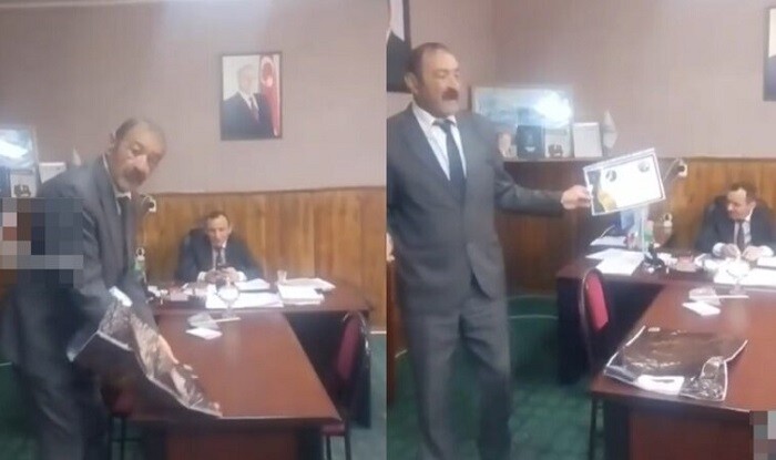 Məmura mükafat verən "jurnalist" həbs olundu