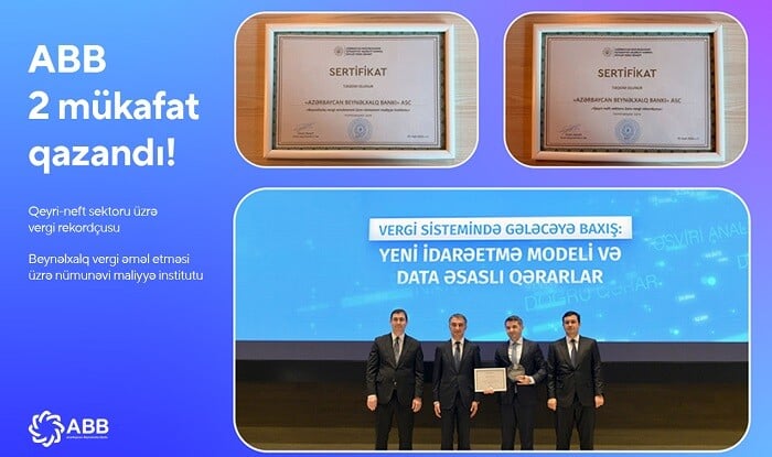 ABB Dövlət Vergi Xidmətinin 2 mükafatını qazandı