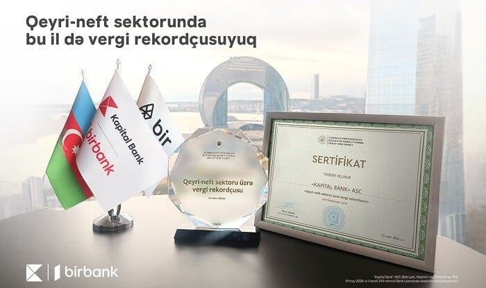 Kapital Bank bu sektor üzrə vergi rekordçusu ünvanını qoruyur