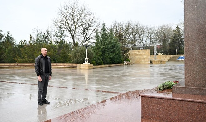 İlham Əliyev Şamaxıda səfərdədir... - Foto
