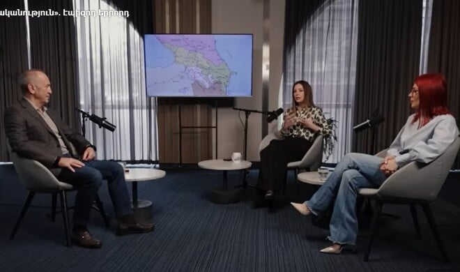 Köçəryan xəritə nümayiş etdirdi: Müharibə olacaq - Video