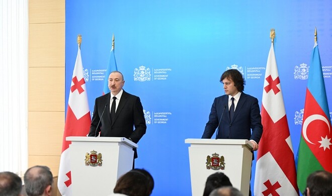 İlham Əliyevlə Kobaxidzde bəyanatlarla çıxış etdilər