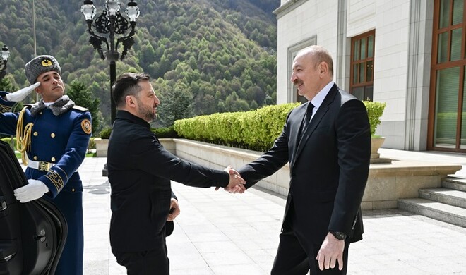 زلنسکی در قبله: دیدار دوجانبه با علی‌اف برگزار شد - عکس