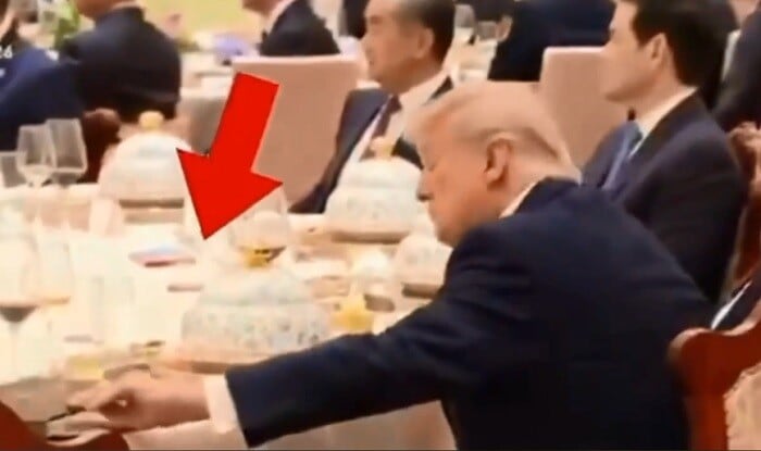Tramp gizli şəkildə Szinpinin qeydlərinə baxdı - Video