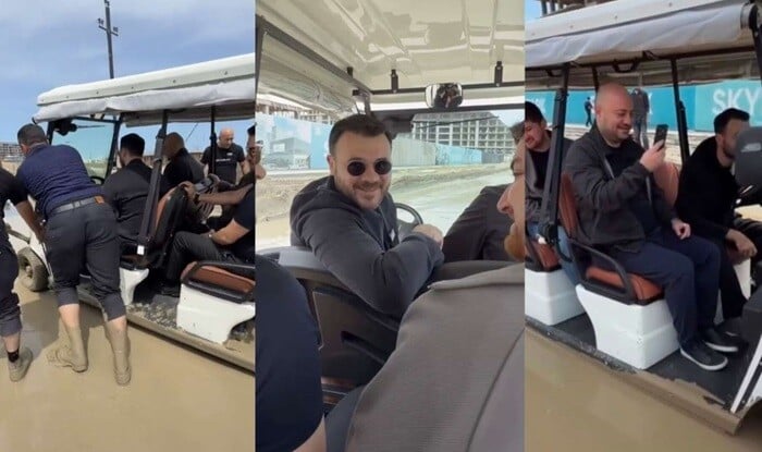 Emin Ağalarov “Sea Breeze”də gölməçəyə düşdü - Video