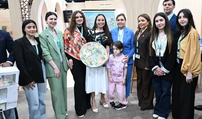 Leyla and Arzu Aliyeva visit WUF13 Urban Expo