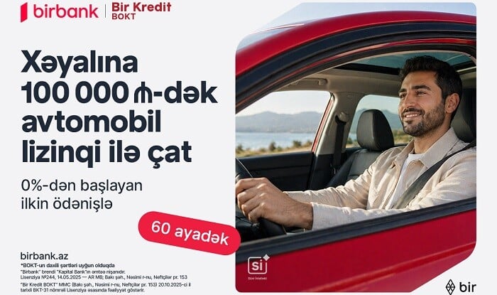 0%-dən başlayan ilkin ödənişlə avtomobil əldə edin