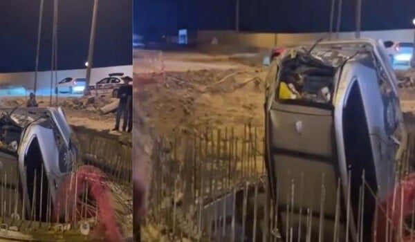 Bakıda maşın kanalizasiya kollektoruna düşdü