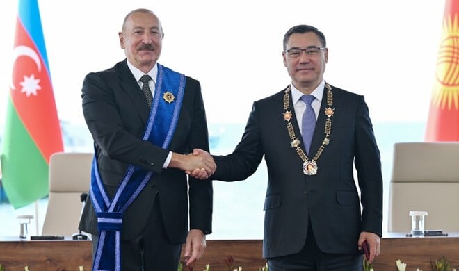 Award ceremony held for Azerbaijan, Kyrgyz leaders -