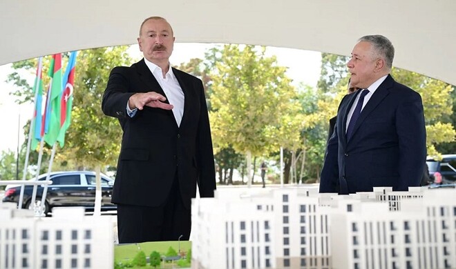 Aliyev lays foundation of 518-unit social housing complex