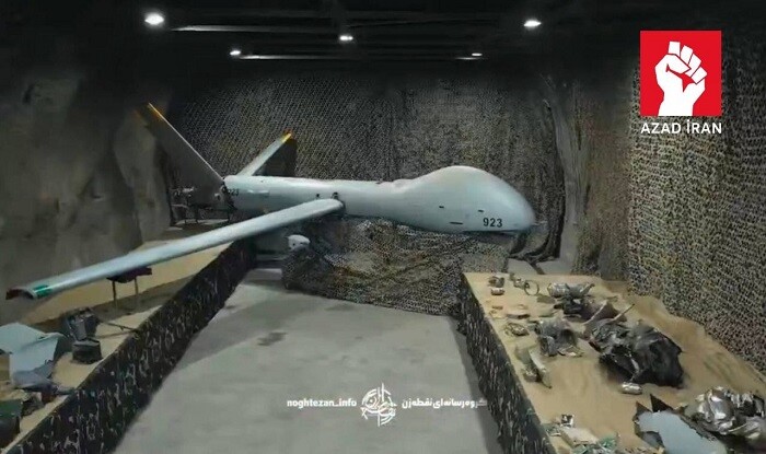 İran vurduğu ABŞ qırıcı və dronlarını nümayiş etdirdi - Foto