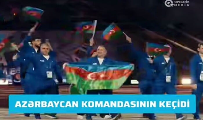 Azərbaycan heyətinin qürurlu keçidi! - Video