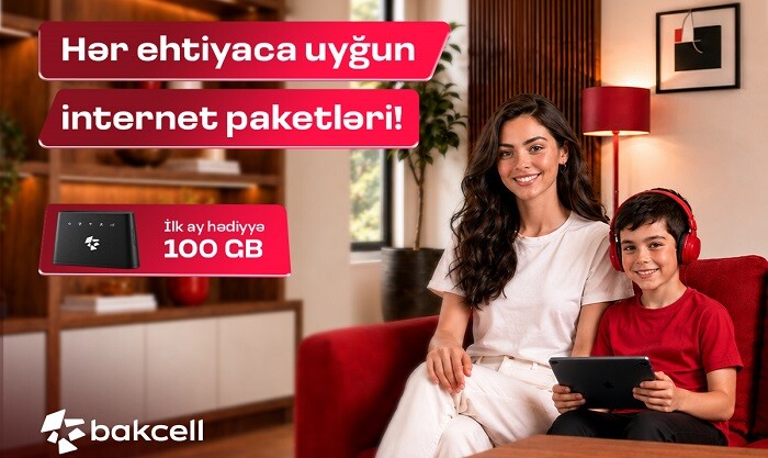 "Bakcell"dən Wi-Fi modemi alın, ilk abunəliyiniz pulsuz olsun
