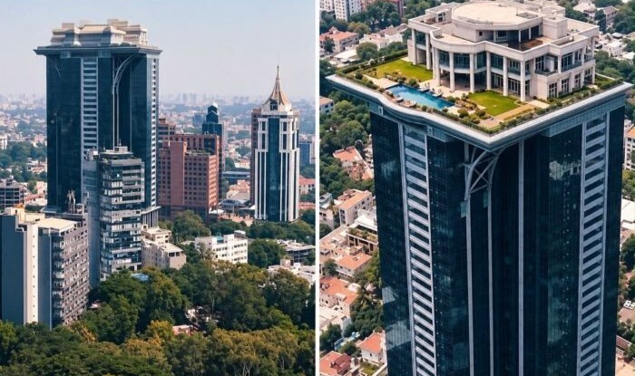 İş adamının göydələnin damındakı “Ağ Ev”i - Foto