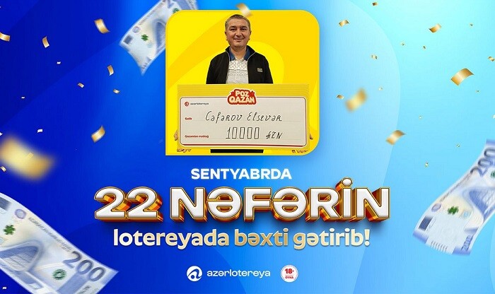 "Poz-Qazan" oyunlarında sentyabrda 22 böyük uduş qazanılıb