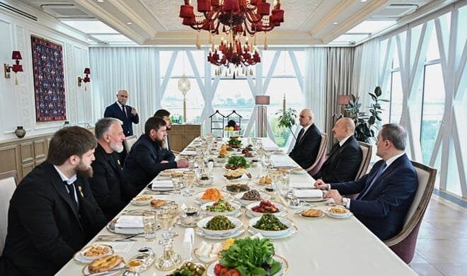 Ilham Aliyev and Ramzan Kadyrov have lunch together -
