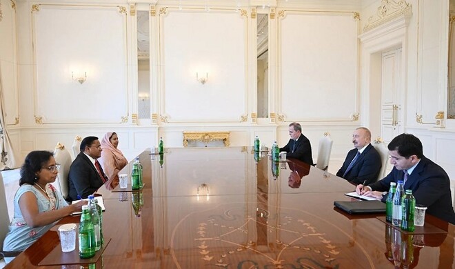President  Aliyev meets Sri Lankan Foreign Minister